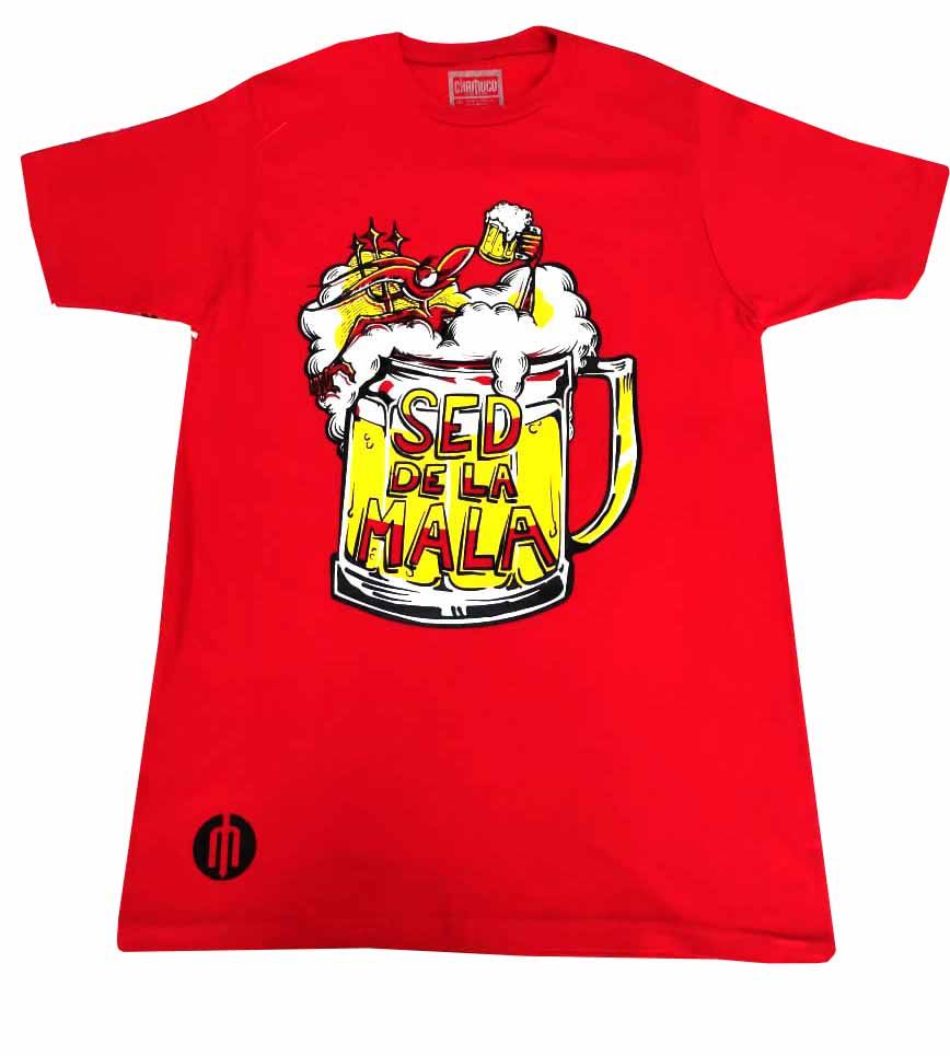 Playera para caballero color rojo “Sed de la mala”