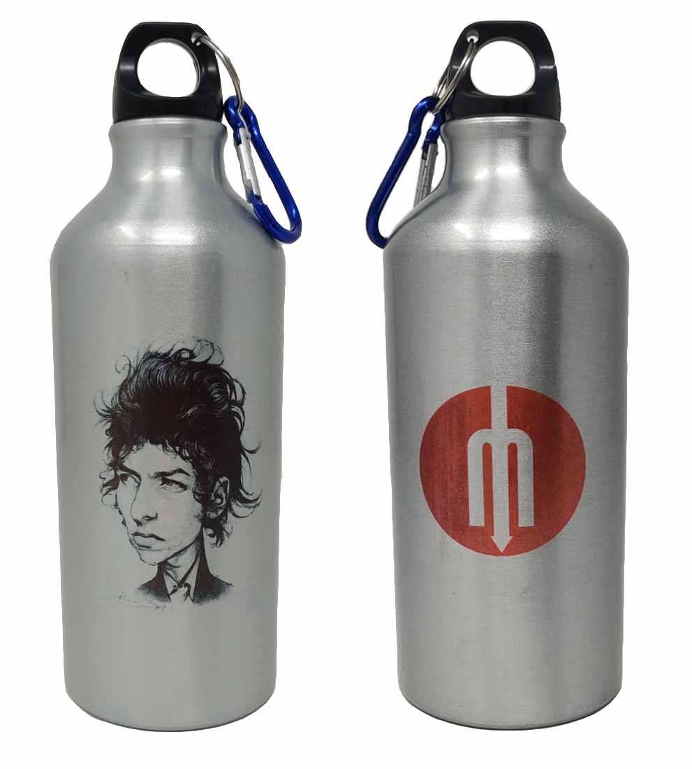 Cilindro metálico color plata "Bob Dylan"