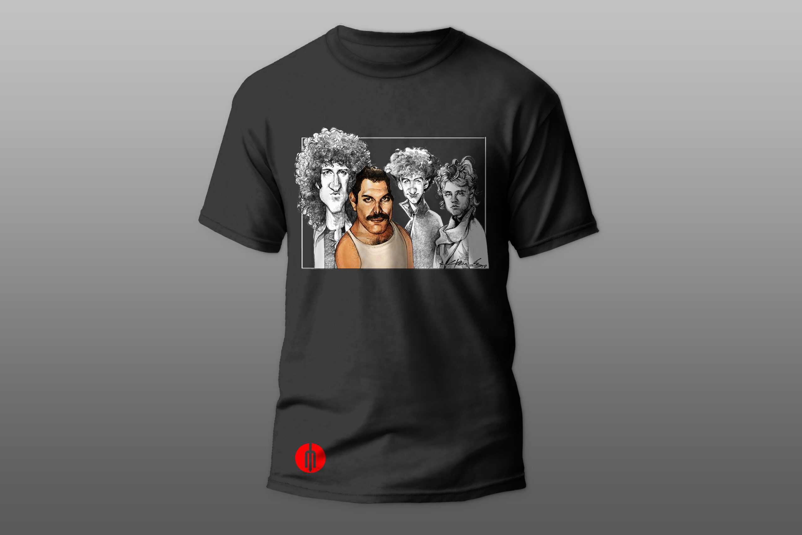 Playera para caballero color negro “Queen” por Monero Hernández