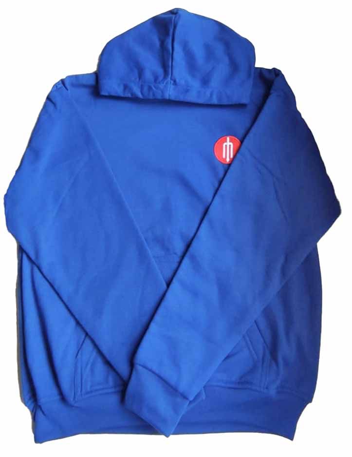 Sudadera con capucha color azul rey con Trinche