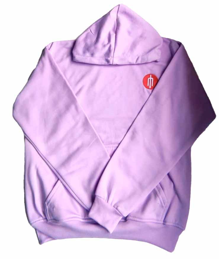 Sudadera con capucha color lila con Trinche
