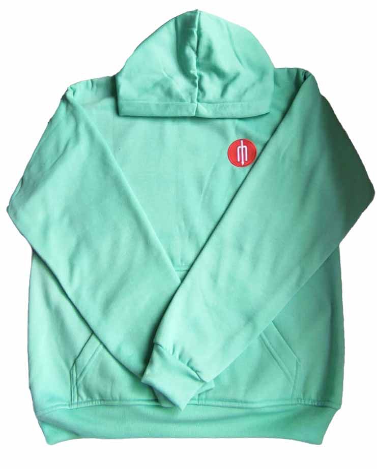 Sudadera con capucha color menta con Trinche