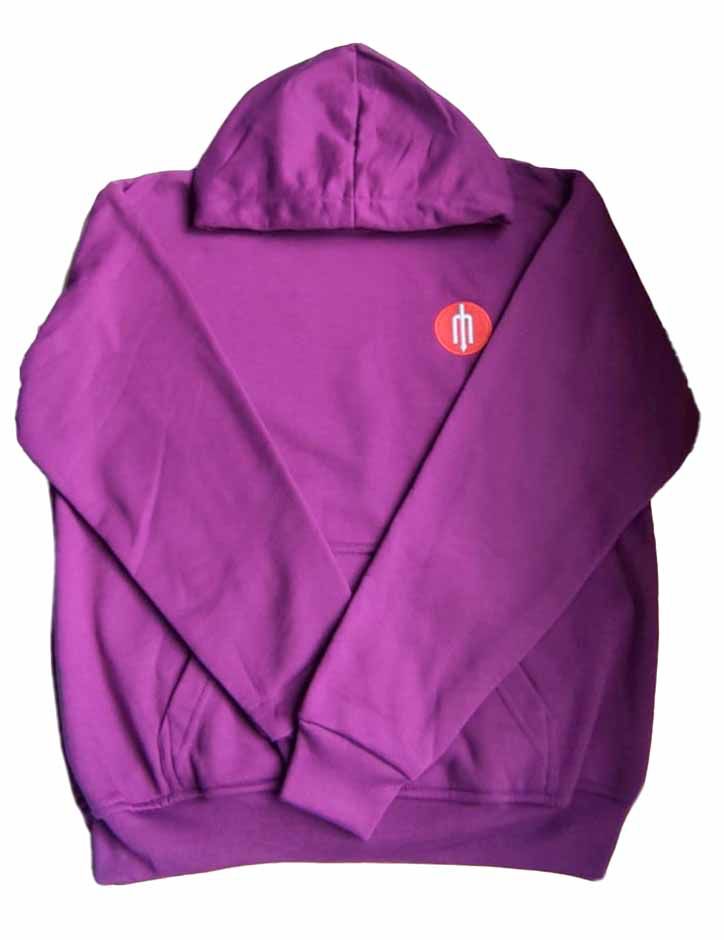 Sudadera con capucha color morado con Trinche