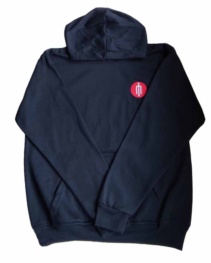 Sudadera con capucha color azul marino con Trinche