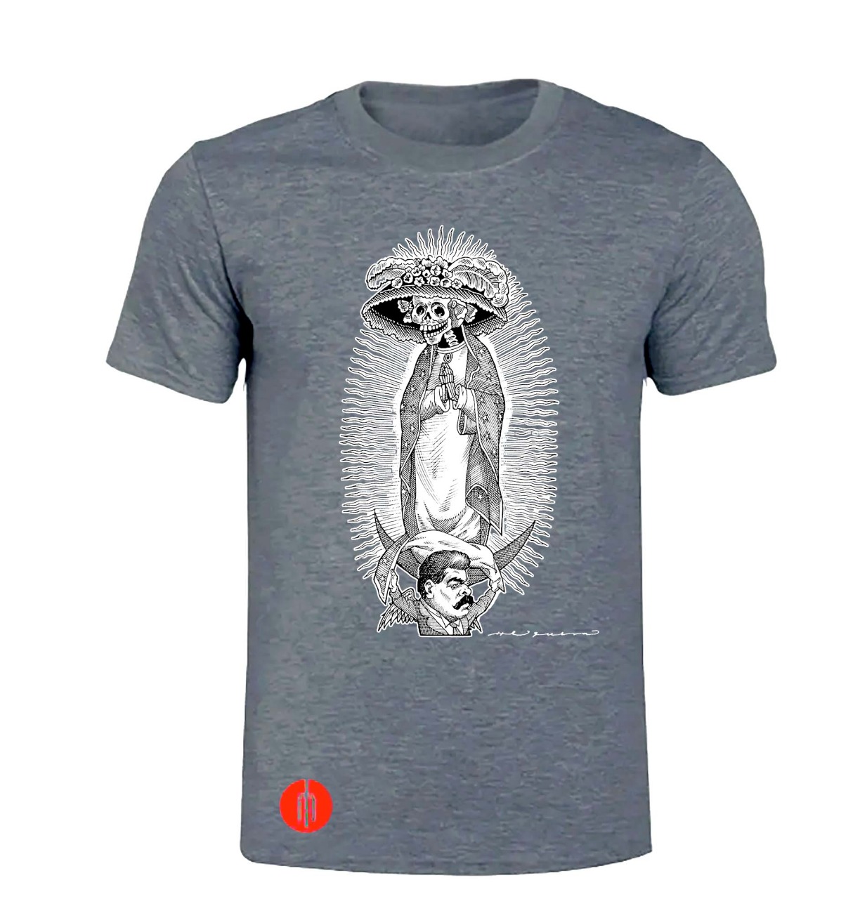 Playera gris oxford “Catrina” por Helguera (caballero)
