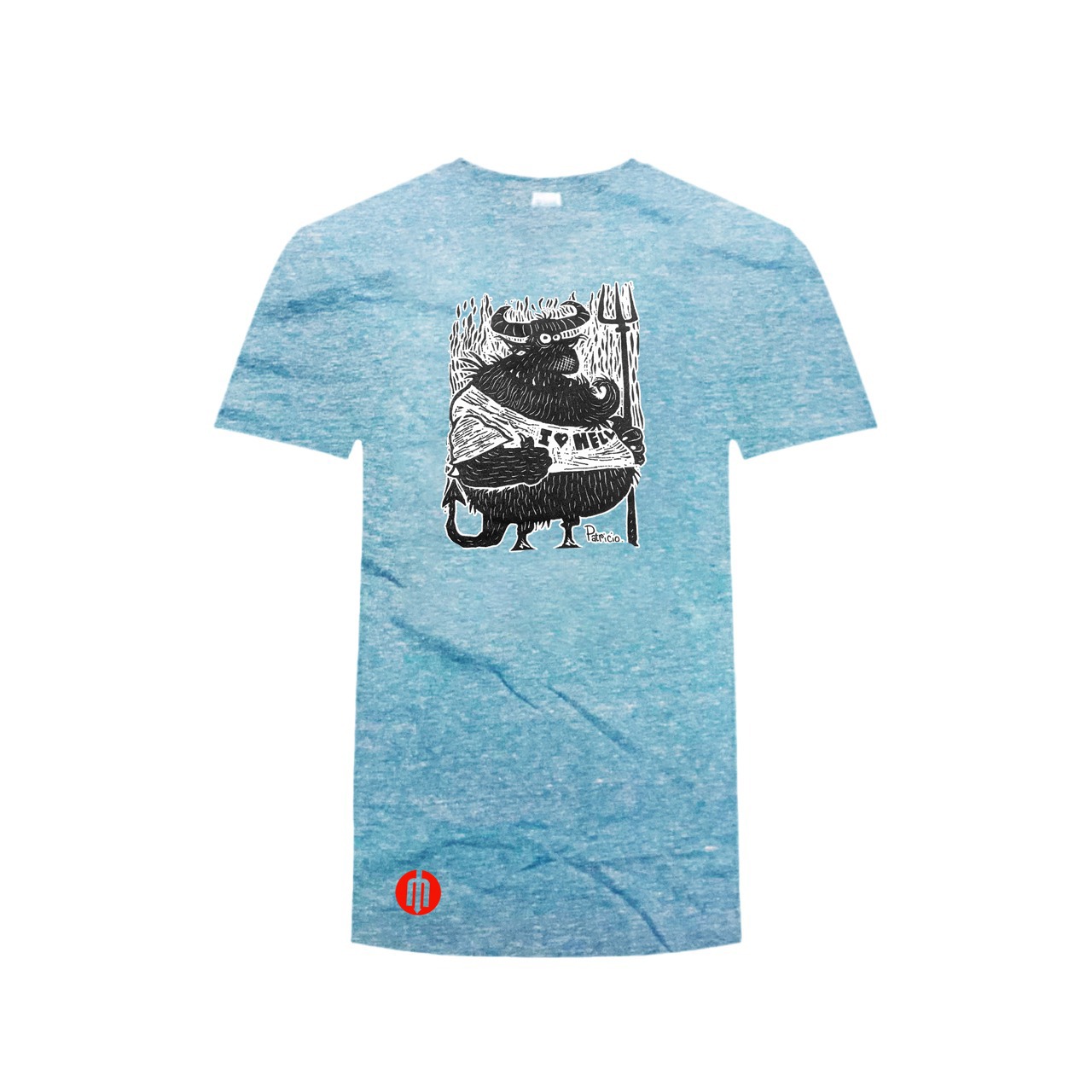 Playera para caballero color petróleo “i love hell”