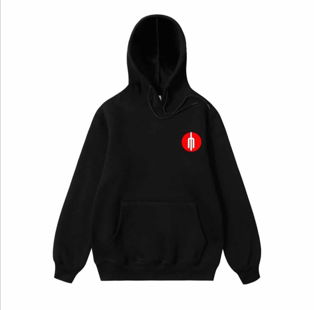 Sudadera con capucha color negro con Trinche