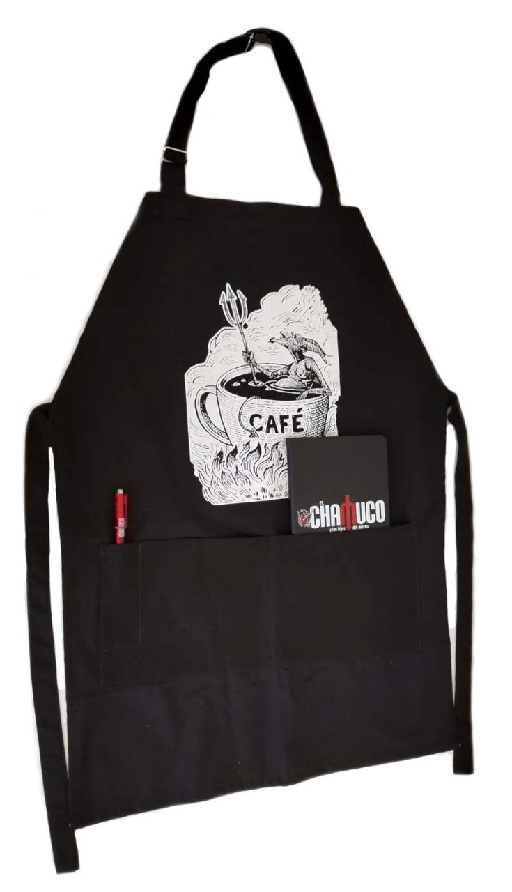 Mandil color negro “Chamuco en café”